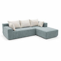 ECKSOFA Luna Salbei Weiß 3-Sitzer Rechts - Salbeigrün, Textil (267/175cm) - COCO Living