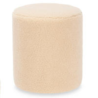 SITZHOCKER Teddy Ø 32 cm - Beige, Textil (32/36/32cm) - Giftdecor