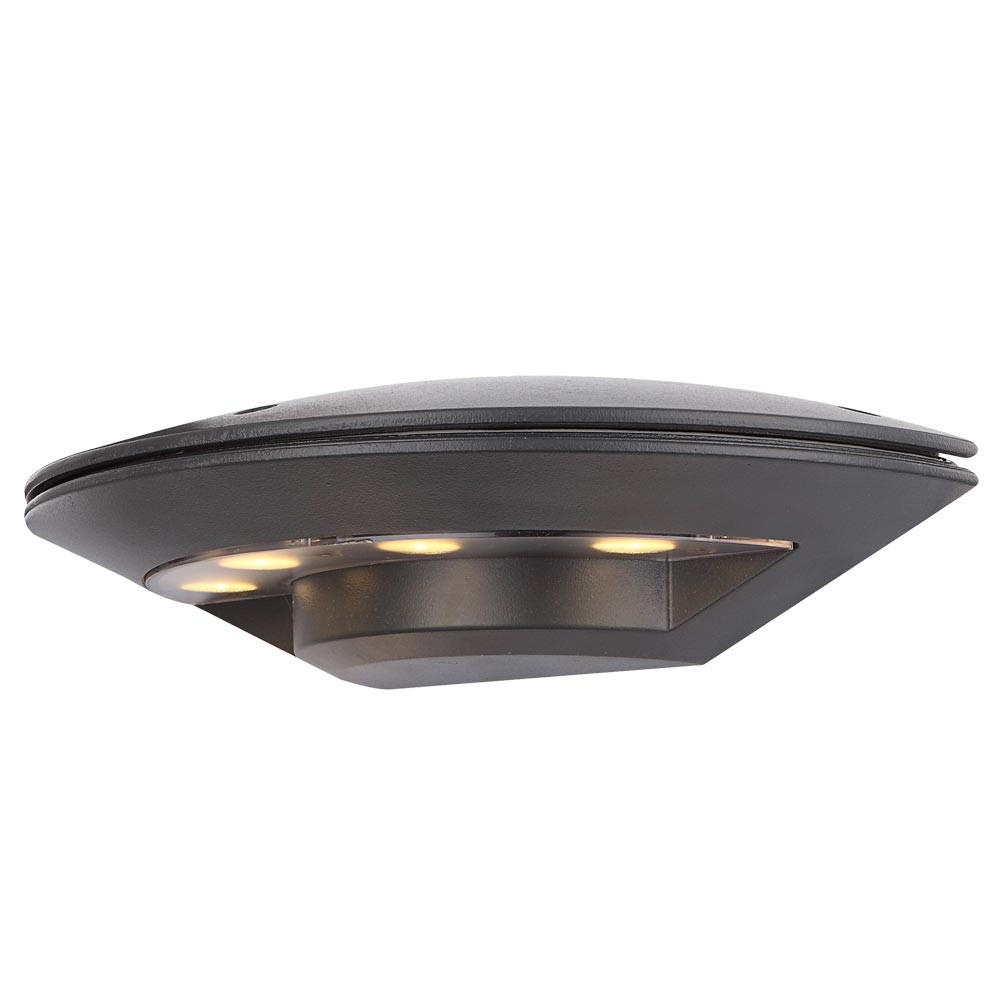LED AUSSEN-WANDLEUCHTE Alu Anthrazit - Anthrazit, Metall (24.5/6.6/12.5cm) - Globo Lighting