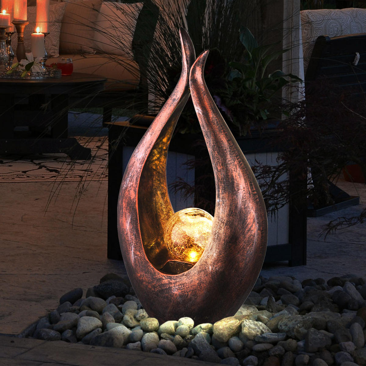 LED AUSSENLEUCHTE MONA Bronze Glas - Bronzefarben, Glas/Kunststoff (13/47.5/25cm)