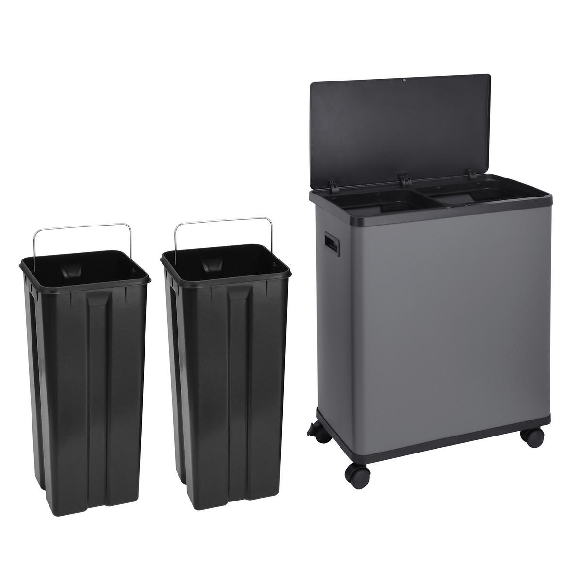 MÜLLEIMER SR2X30 60L Grau - Grau, Metall (57/60/34cm) - SVITA