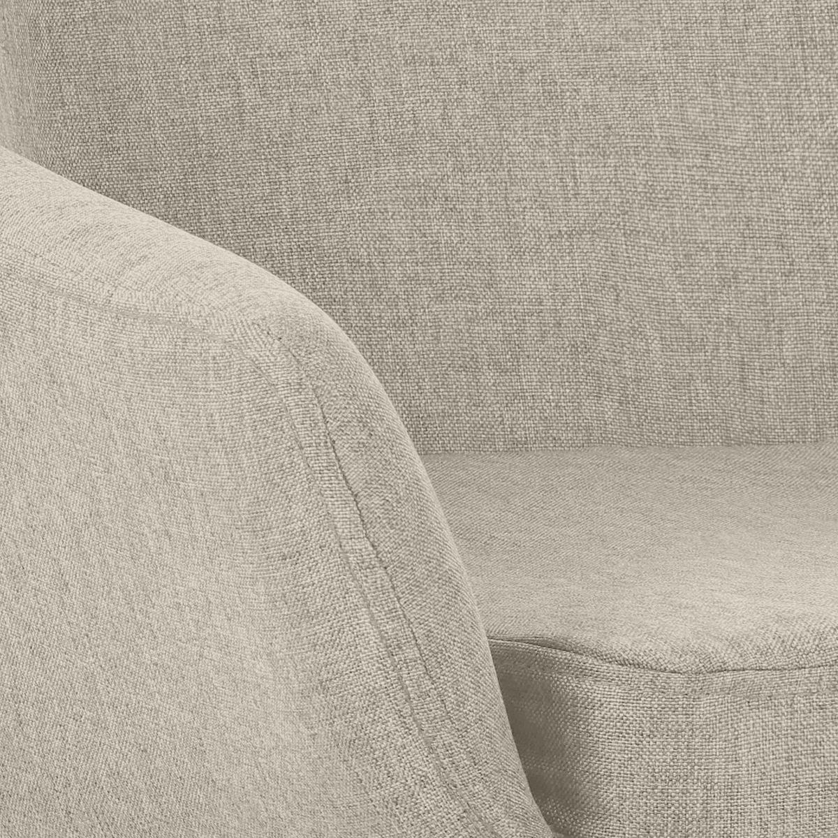 BARHOCKER 2er Set Stoff Creme - Eukalyptusholzfarben/Creme, Holz/Textil (55/99/46cm) - CLP