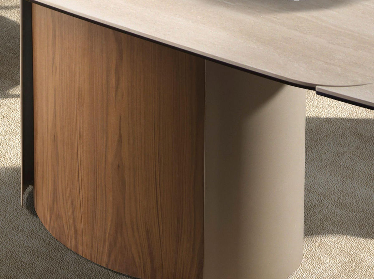 ESSTISCH Rechteckig Sand Walnuss 180/100/76 cm - Beige, Stein (100/180/76cm) - ANGEL CERDA
