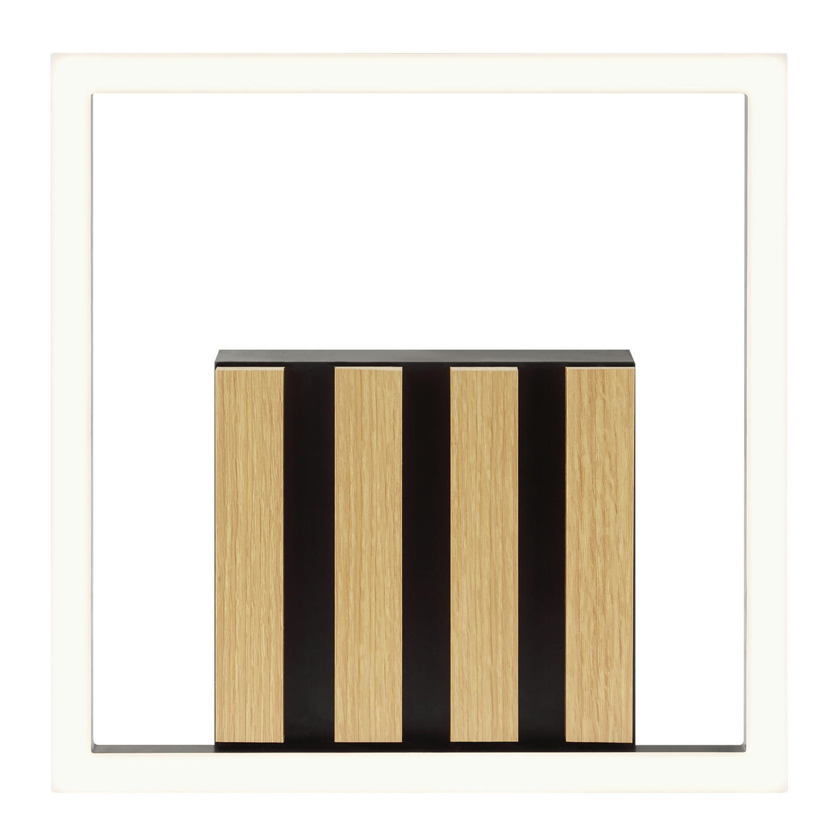 LED DECKENLEUCHTE Calma Schwarz/Holz 27,5/27,5/4,7 cm - Multicolor, Holz (27.5/27.5/4.7cm) - Brilliant