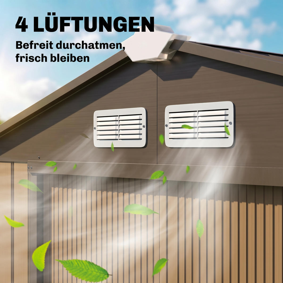 GERÄTEHAUS mit Bodenrahmen Gartenhaus Geräteschuppen Gartenschrank Stahl Gelb - Gelb, Metall (130/185/213cm) - Outsunny