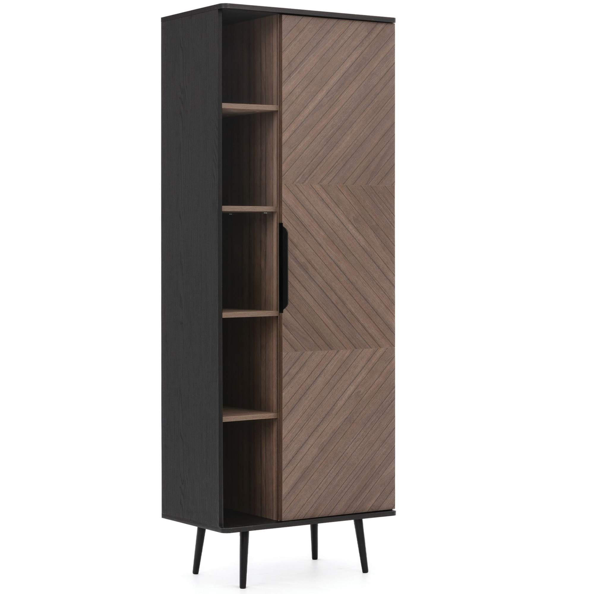 Konsimo® Standregal Schwarz, Braun 190x70x41 cm