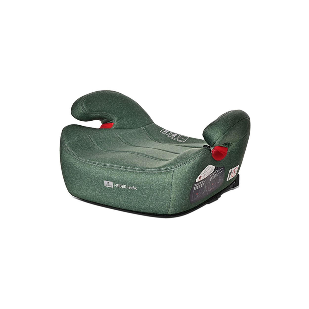 KINDERSITZERHÖHUNG i-Rider i-Size grün (125-150cm) Isofix Armlehne abnehmbarer Bezug - Grün, Kunststoff (43/20/38cm) - Lorelli