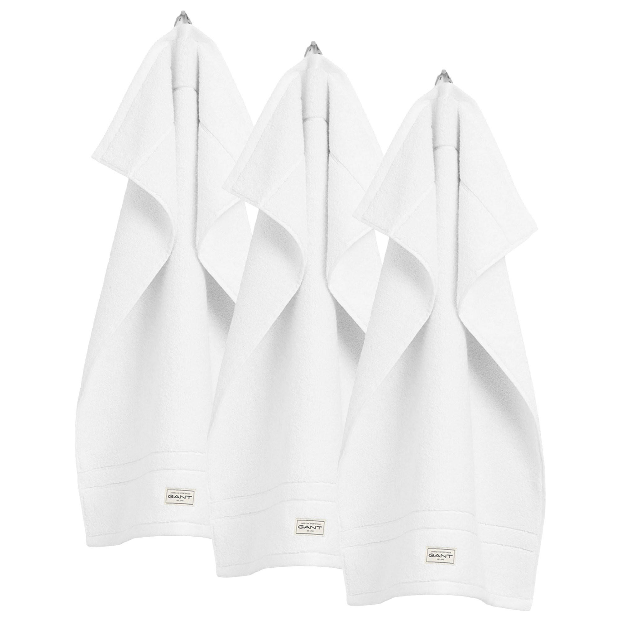 GÄSTETUCH 3er Pack aus Bio-Baumwolle in Weiß 30x50 cm - Weiß, Textil (200/10/135cm) - GANT