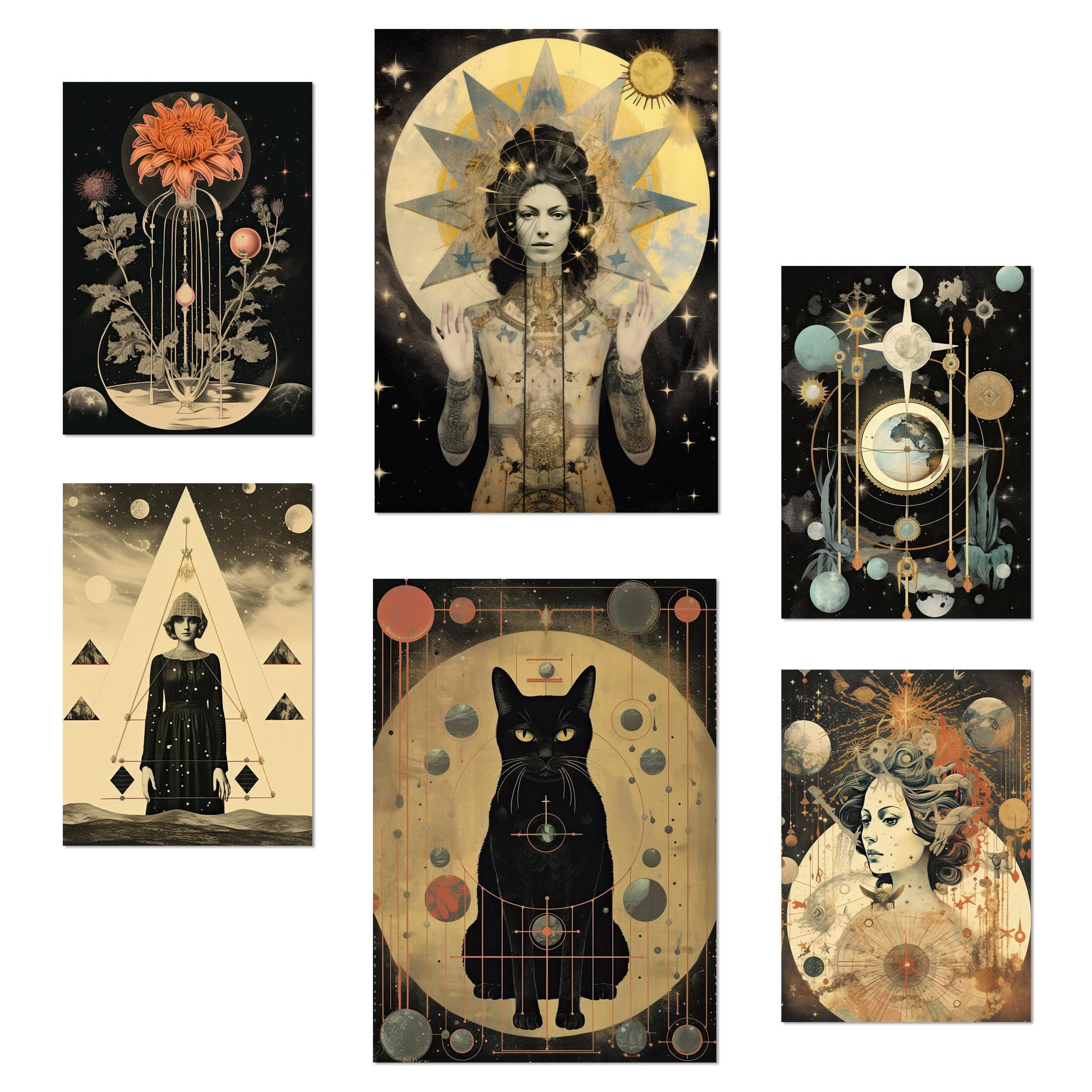 POSTER Set Mit 6 Mystischen Esoterischen Für Frauen A3 & A4 Rahmenlos - Klar, Papier (29/3cm) - Nacnic