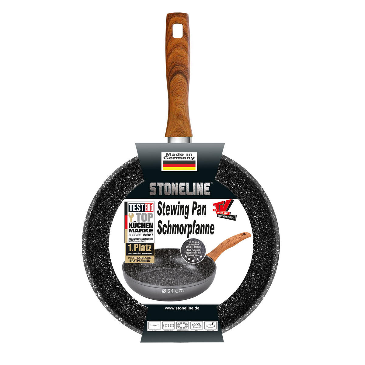 SCHMORPFANNE - Braun/Grau, Metall (24cm) - Stoneline
