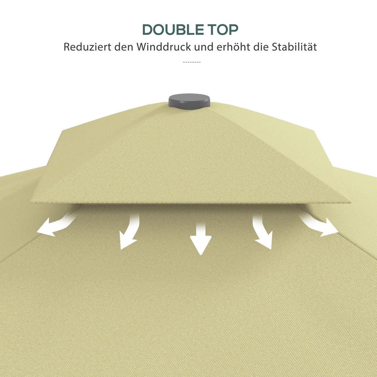 SONNENSCHIRM, Metall, Polyester, Beige - Beige, Metall (243/243cm) - Outsunny