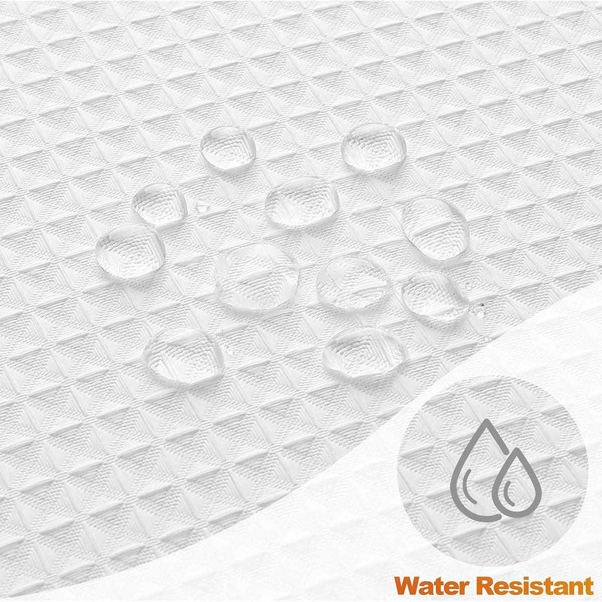 DUSCHVORHANG Struktur Weiß 200/180 cm Stoff Schimmelresistent mit Metallringen - Weiß, Kunststoff (180/200cm) - MCBOSON