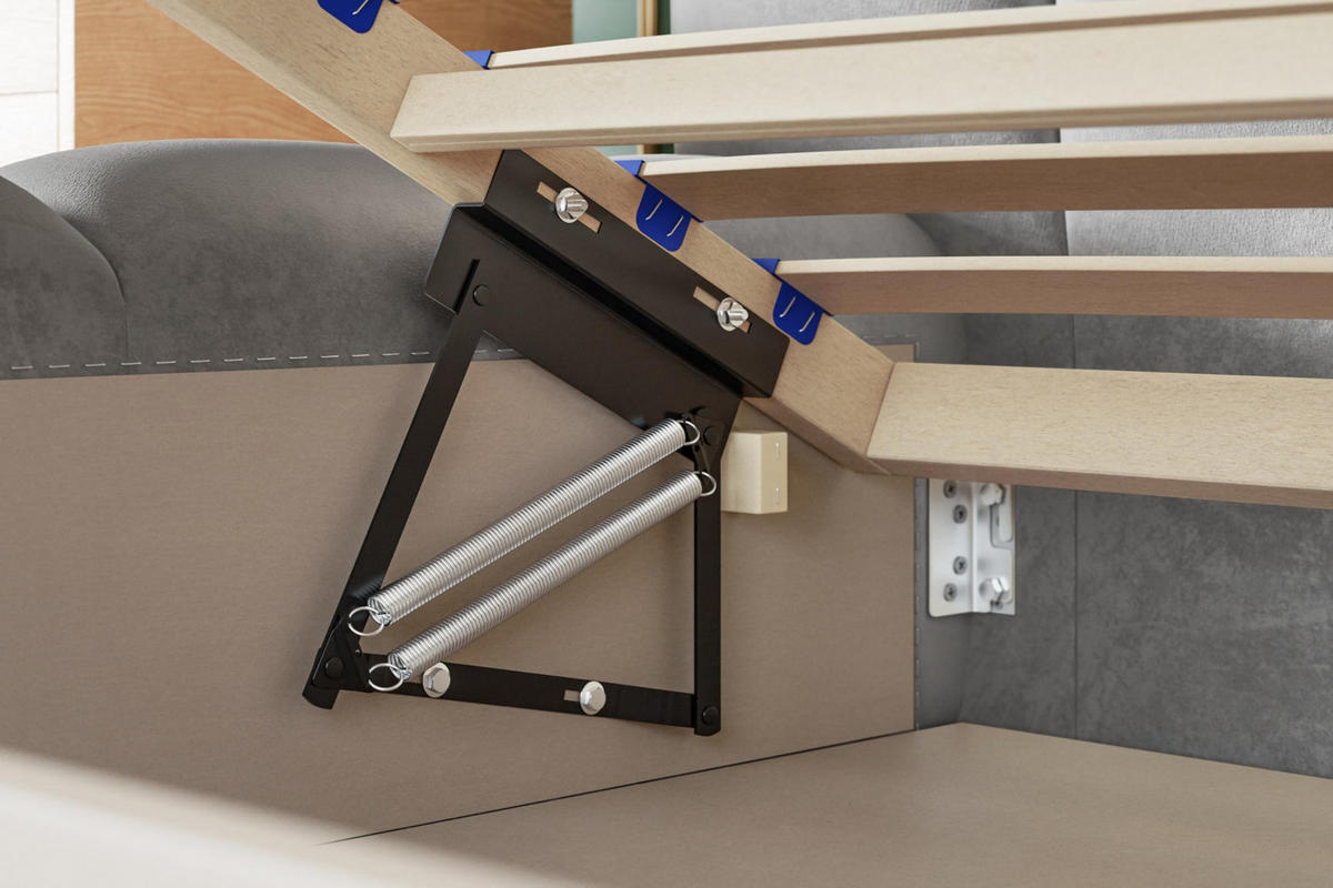 BETT 140x200 - Polsterbett mit Bettkasten und Holzrahmen - Modern Bett - Eleganter Catch Me-Stoff - Kollektion Nora Maxi - Weiß - Weiß, Holz/Textil (140/200cm) - Alpi-Möbel