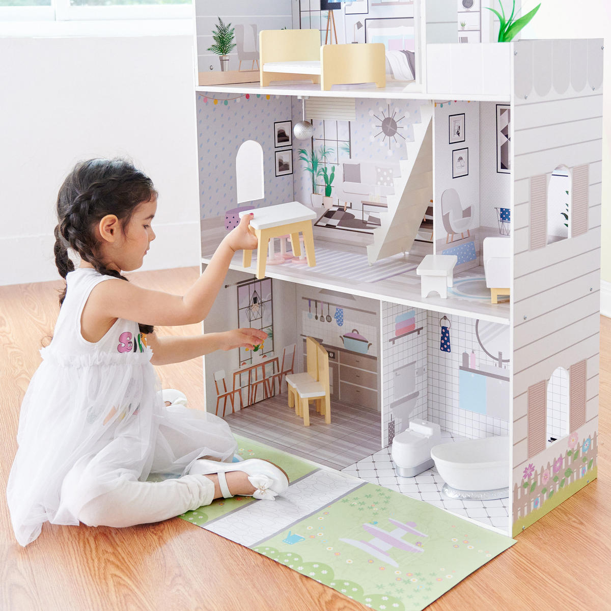 PUPPENHAUS, Mehrfarbig, 112cm - Multicolor, Holzwerkstoff (30/74cm) - Teamson Kids