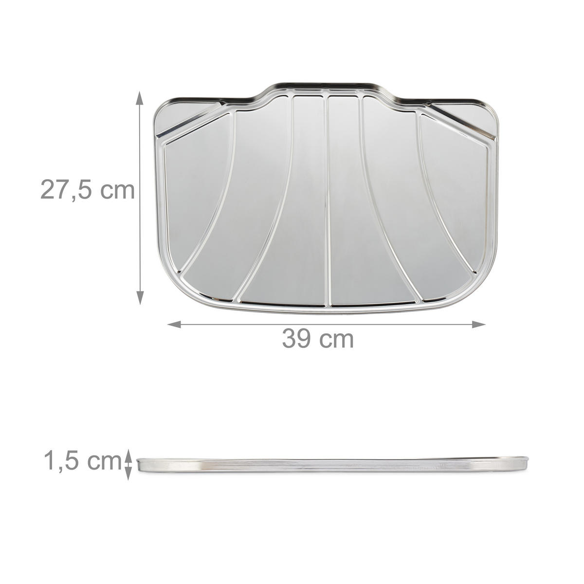 3xSERVIERPLATTE - Silberfarben, Metall (39/1.5/27.5cm) - Relaxdays