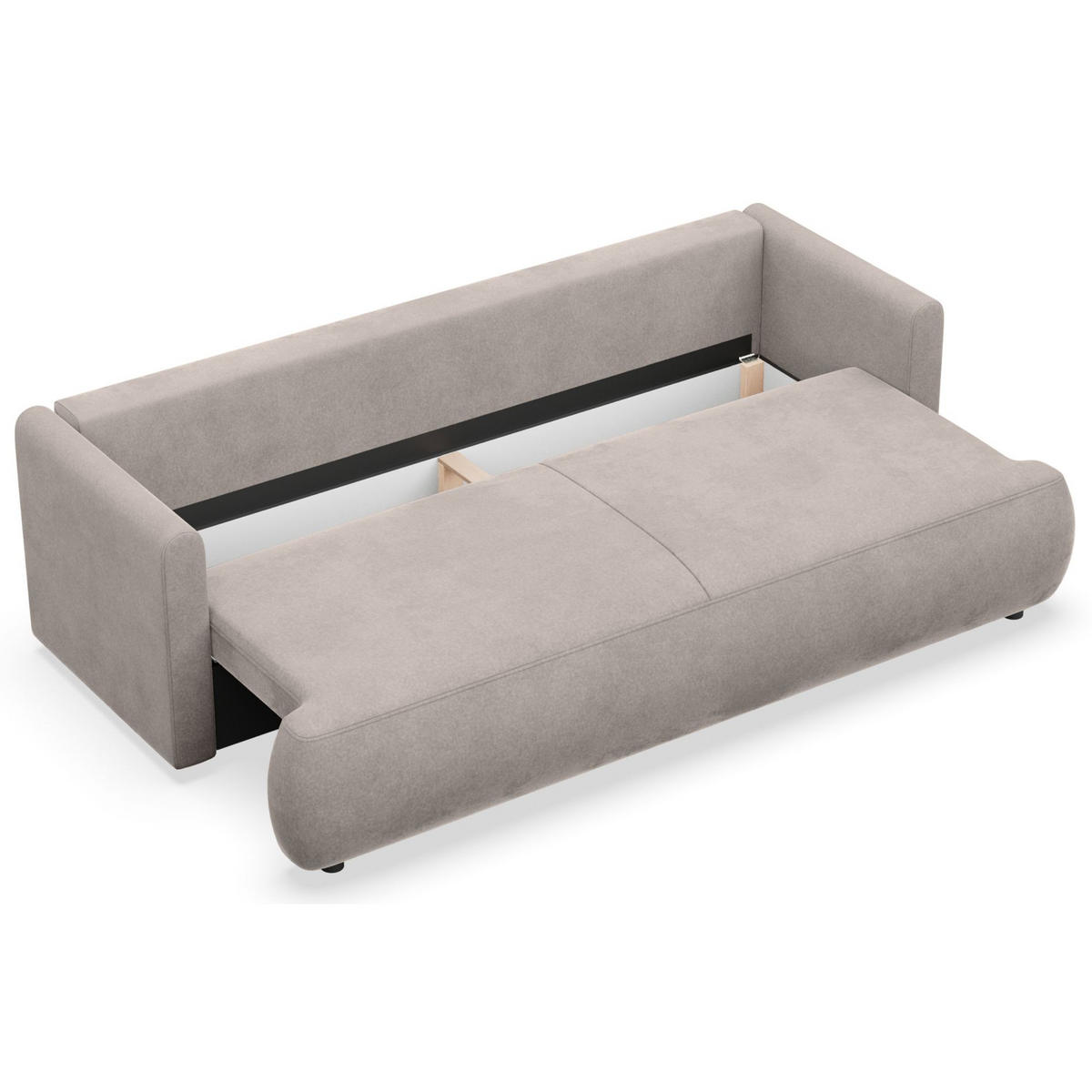 3-SITZER SOFA Ovo Mini Grau Velours Easy-Clean - Schwarz/Grau, Kunststoff/Textil (226/90/97cm) - Selsey