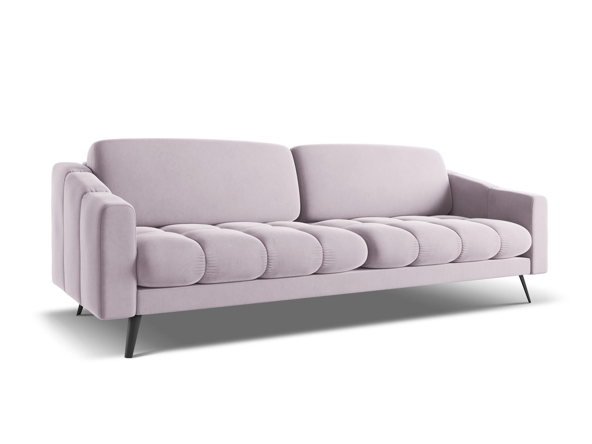 4-SITZER-SOFA Samt Stoff Violett - Lila/Flieder, Textil/Metall (238/80/95cm) - Makamii