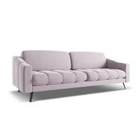 4-SITZER-SOFA Samt Stoff Violett - Lila/Flieder, Textil/Metall (238/80/95cm) - Makamii