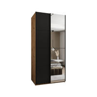SCHWEBETÜRENSCHRANK 245,5/120/64 2-türig - Schwarz/Eiche Artisan, Holz/Metall (120/245/64cm) - Abiks Möbel