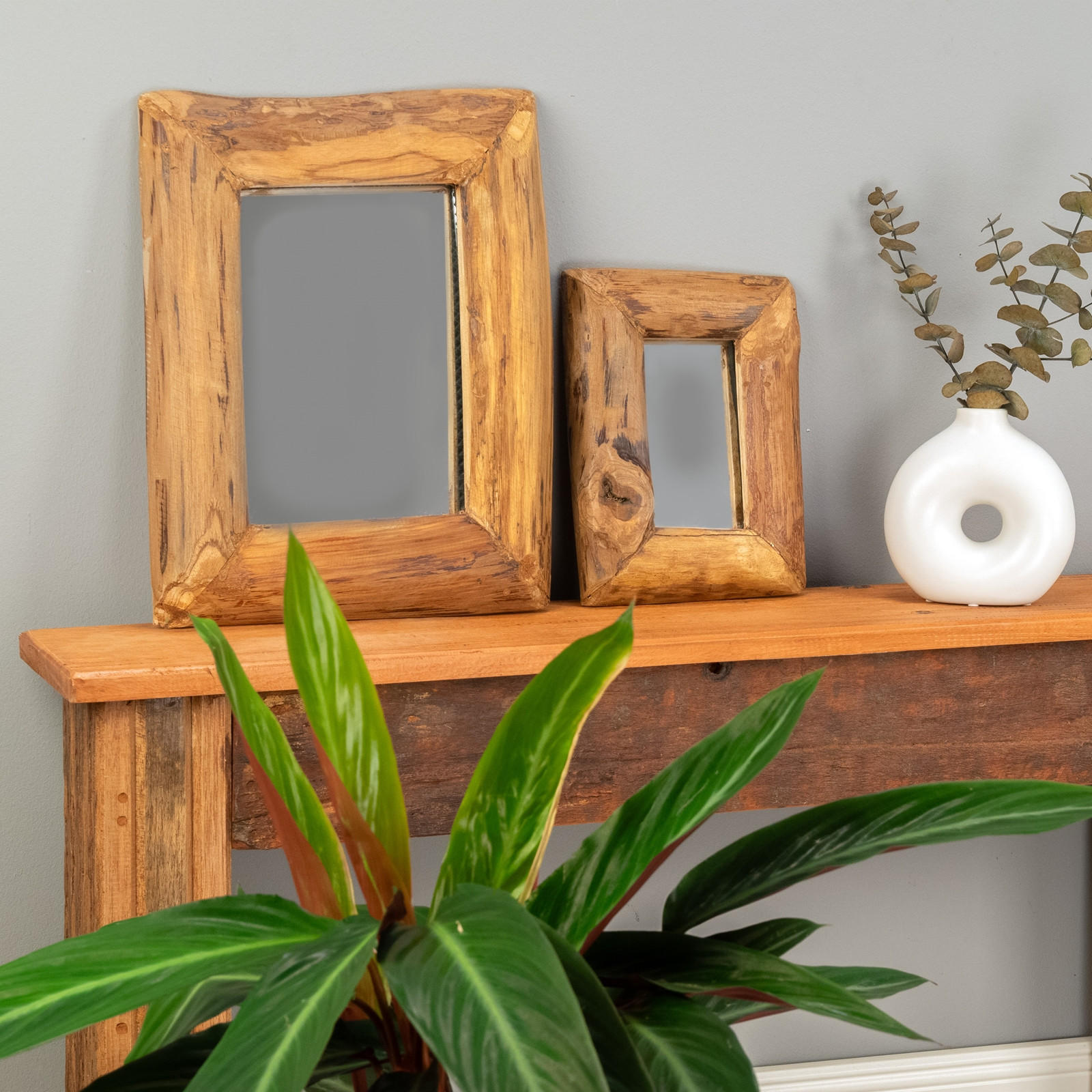 WANDSPIEGEL Base C 25x20cm, Massivholz naturfarben - Naturfarben, Holz (20/25/3cm) - CREEDWOOD
