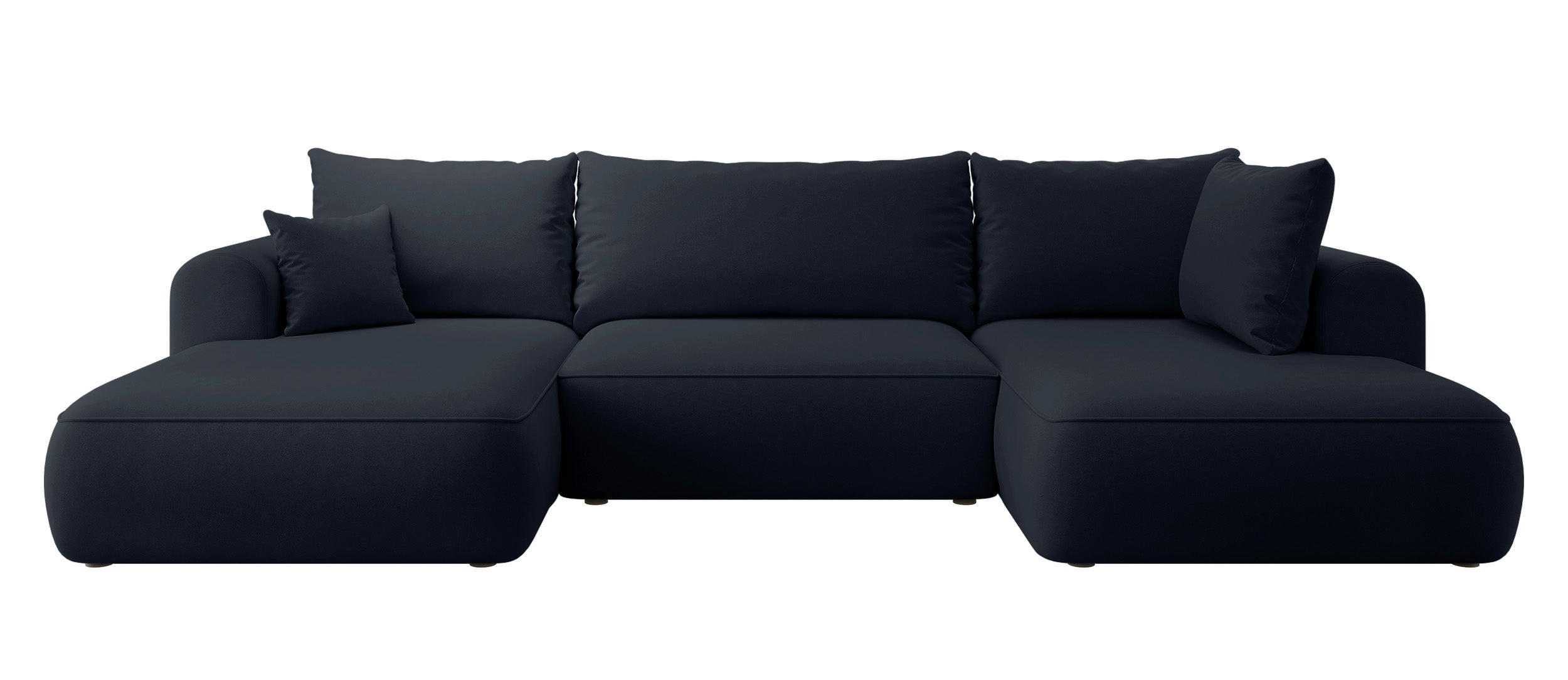 WOHNLANDSCHAFT Ovo Dunkelblau Velours - Schwarz/Dunkelblau, Textil (380/95/167cm) - Selsey