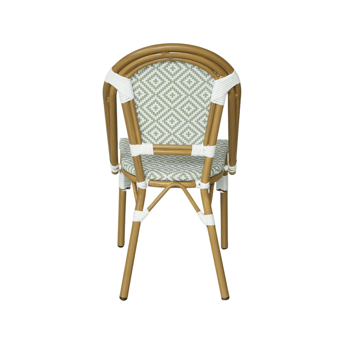 GARTENSTÜHLE Stapelbare Schefflera Weiß Grün 2er-Set - Braun, Metall (45/85/57cm) - Mobili Rebecca