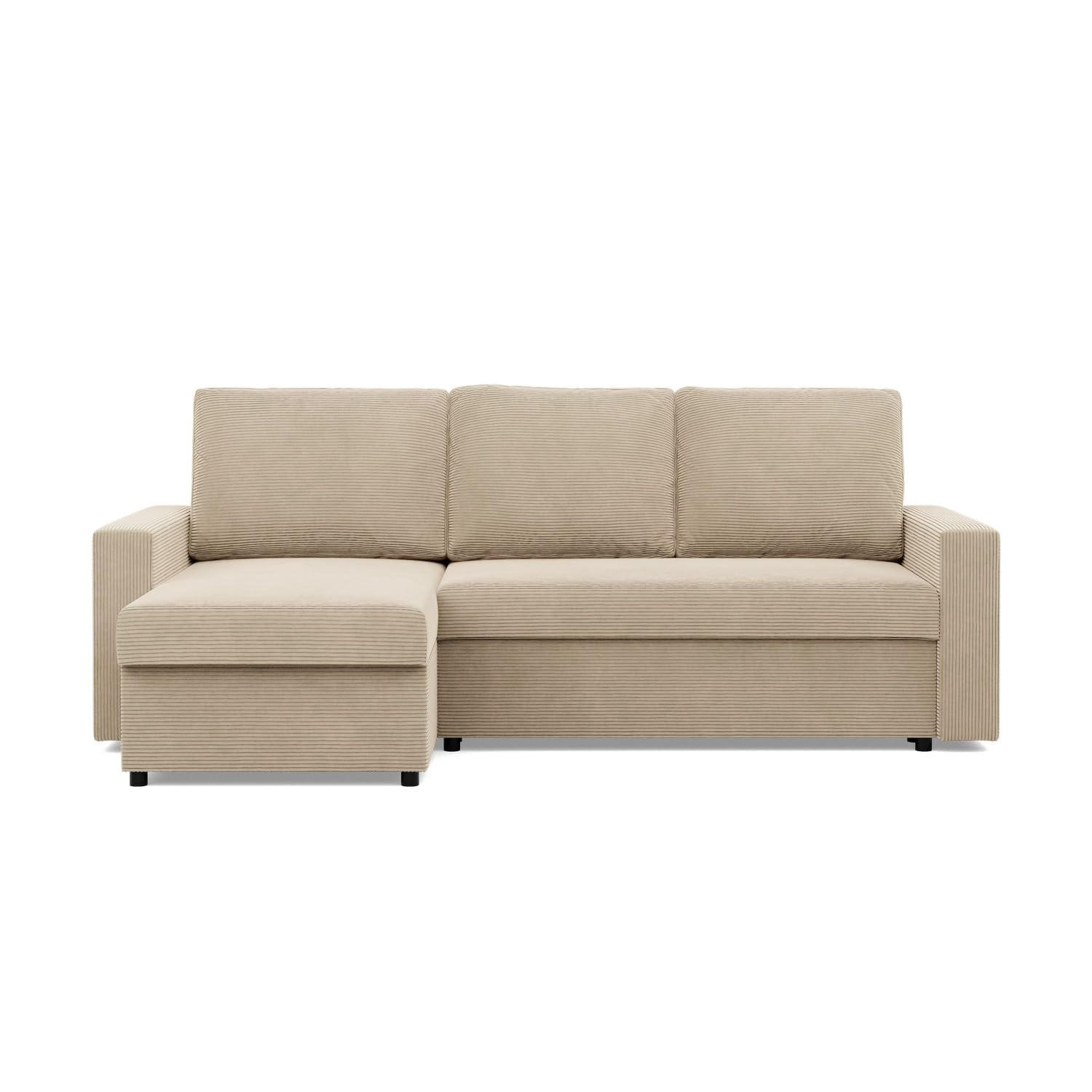 ECKSOFA MIT SCHLAFFUNKTION NEO, Cord - Beige - Beige, Textil (231/140cm) - Mebligo