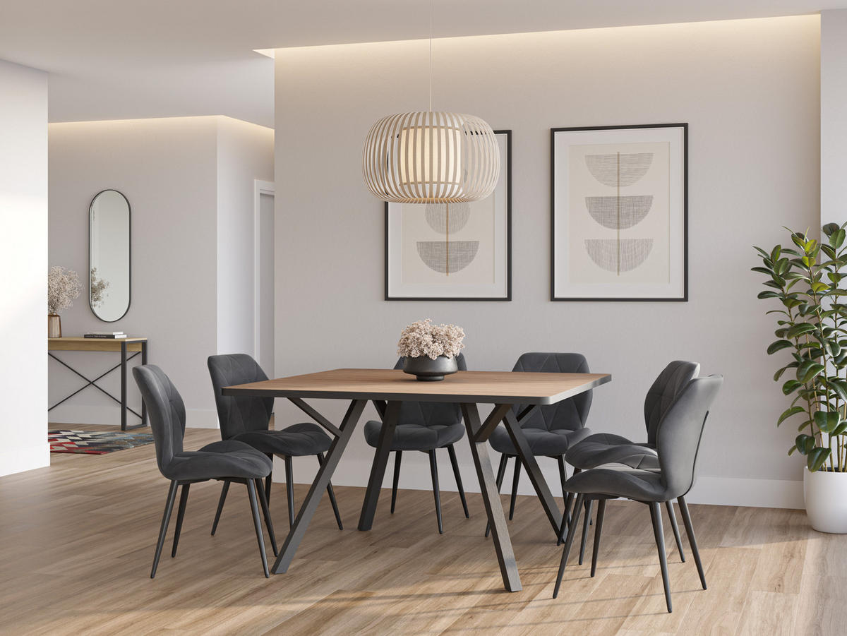 ESSTISCH Beni Braun 136/136/77 cm - Braun, Keramik (136/136/77cm) - Calicosy