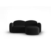 ECKSOFA rechts Blair aus Samt schwarz 3 Sitzplätze - Schwarz, Textil (155/194cm) - Micadoni