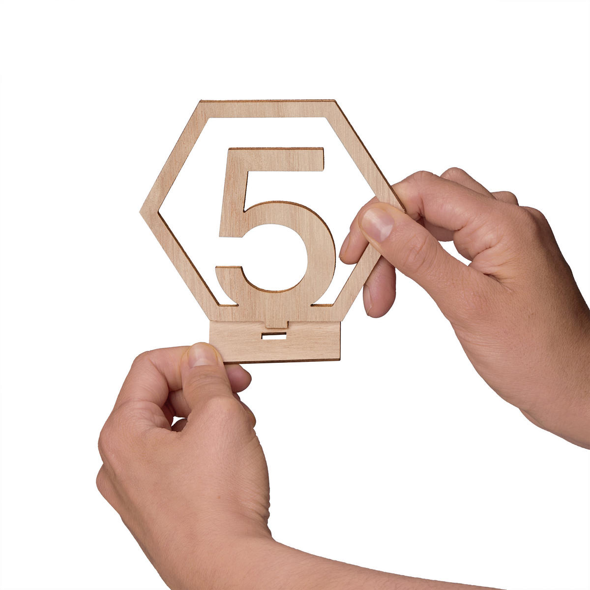 20XČÍSLÁ stolov - svetlohnedá, drevo (11/10/2.5cm) - Relaxdays