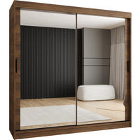 ŠATNÍ skříň s posuvnými dveřmi 200/200/62 2dveřová - černá/hnědá, dřevo/plast (200/200/62cm)