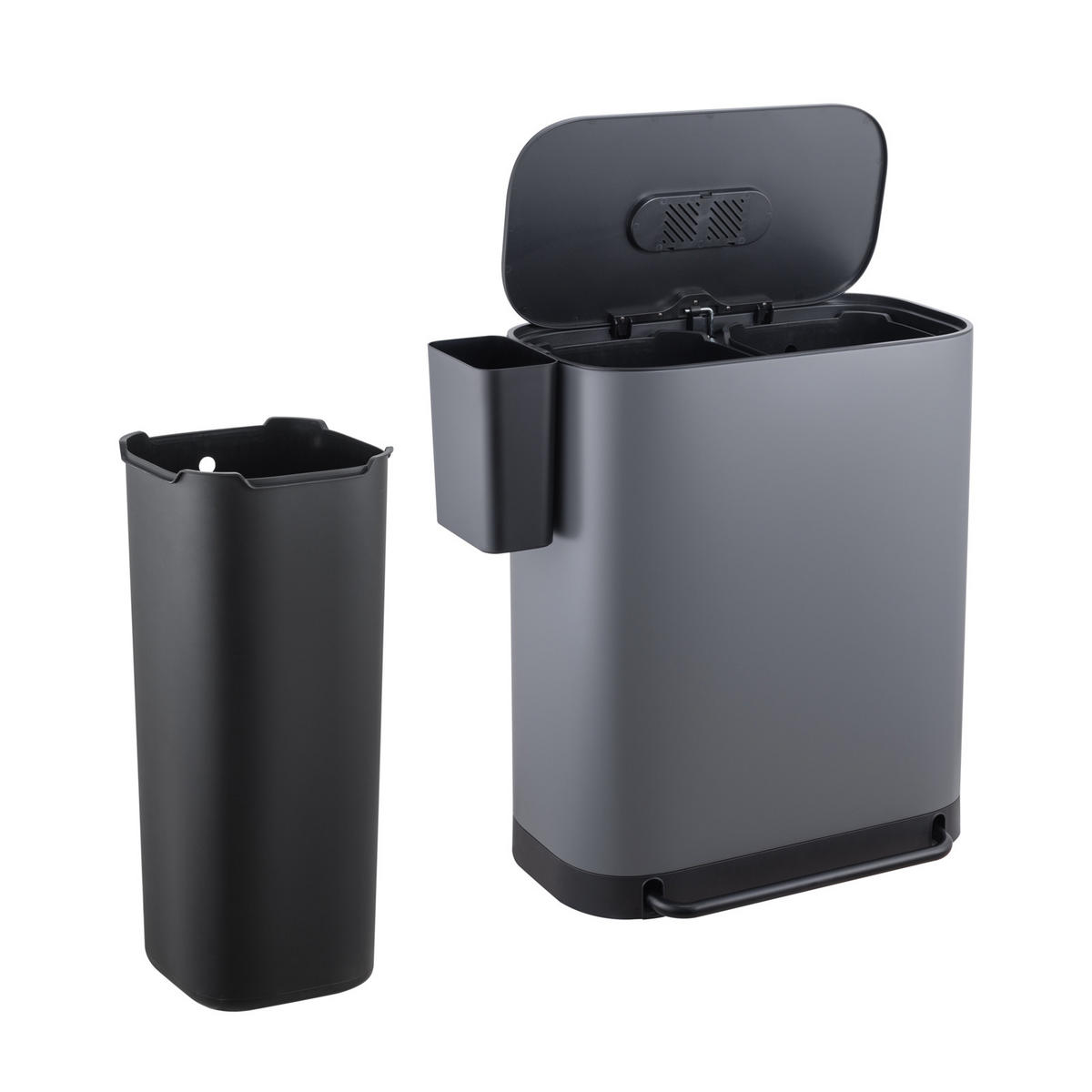 MÜLLEIMER MLT2X30 - Grau, Metall (57.5/68.5/37.5cm) - SVITA