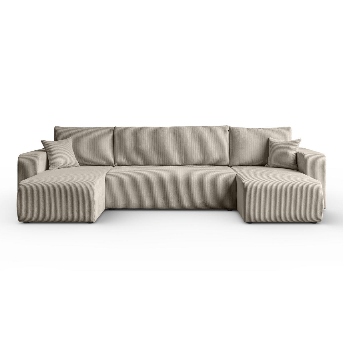 ECKSOFA PRESTIGE U mit Schlaffunktion, Poso 02 - Beige, Textil (317/83/143cm) - Lookway