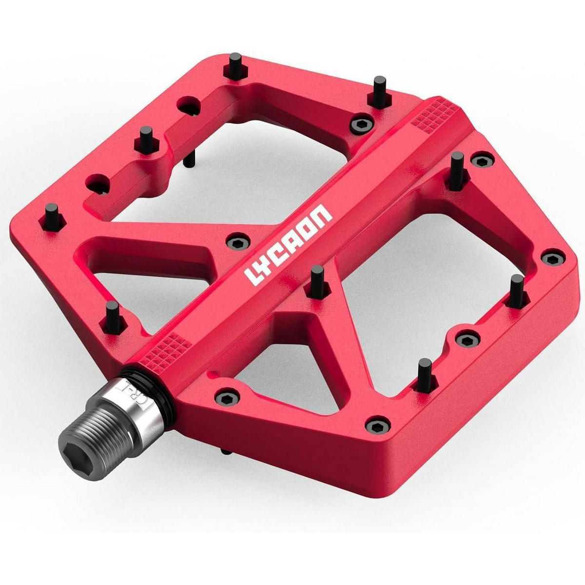 FAHRRADPEDALE Rot Nylon CR-MO Spindel 9/16 Zoll Flachpedale - Rot, Kunststoff (10.9/2/10.9cm)