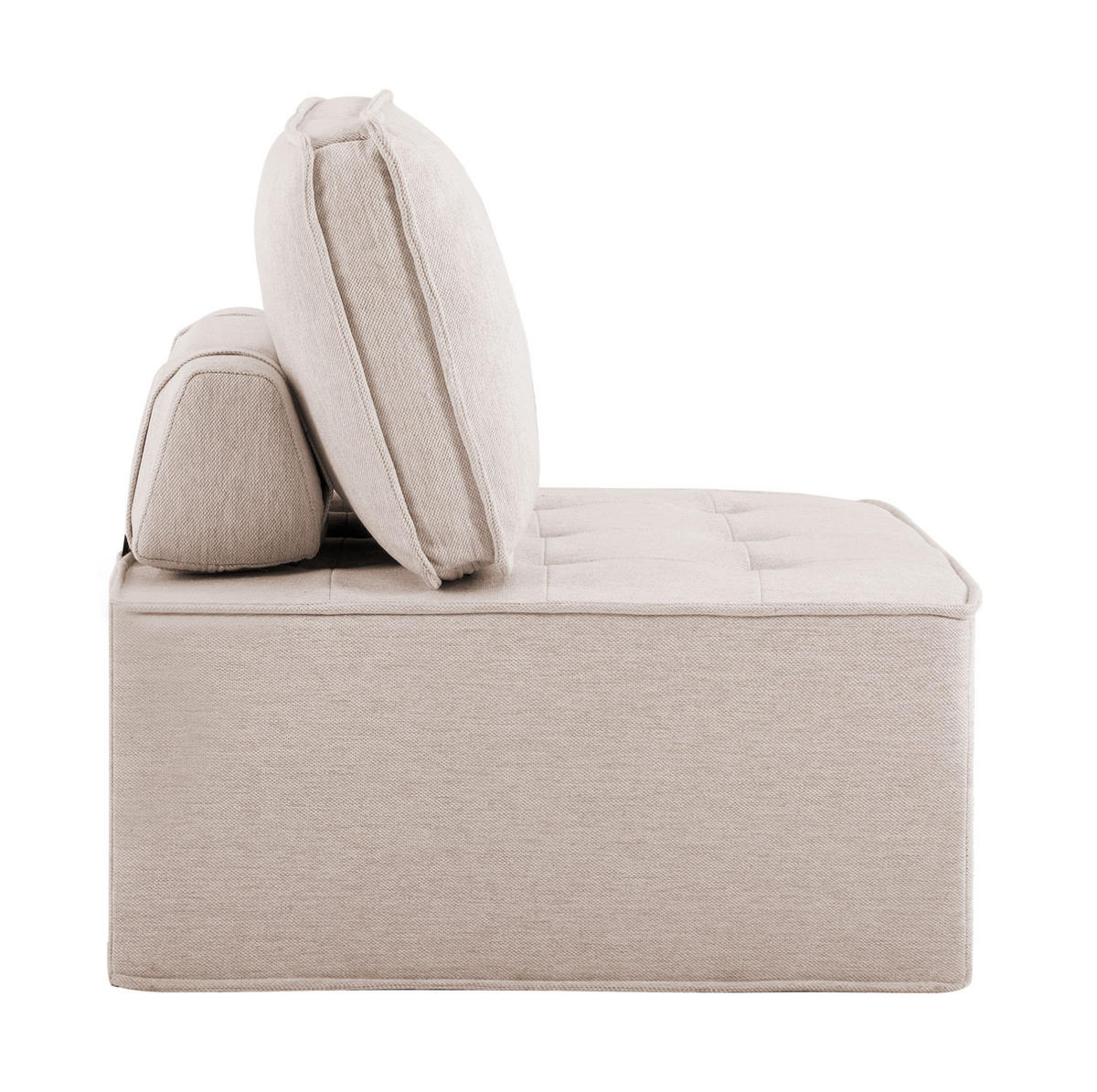 SESSEL 81/81/81 cm mit flexibler Kombination, ergonomischem Komfort und Leinenbezug, Beige - Beige, Holzwerkstoff (81/81/81cm) - Redom