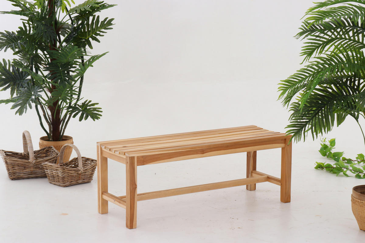 GARTENSITZBANK Teaka 2-Sitzer, 120 cm,Teakholz - Naturfarben, Holz (120/45/42cm) - TPFGarden