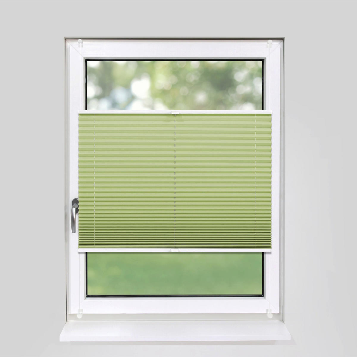 PLISSEE Basic ohne Bohren - Hellgrün, Textil (40/150cm) - Deco-Raum
