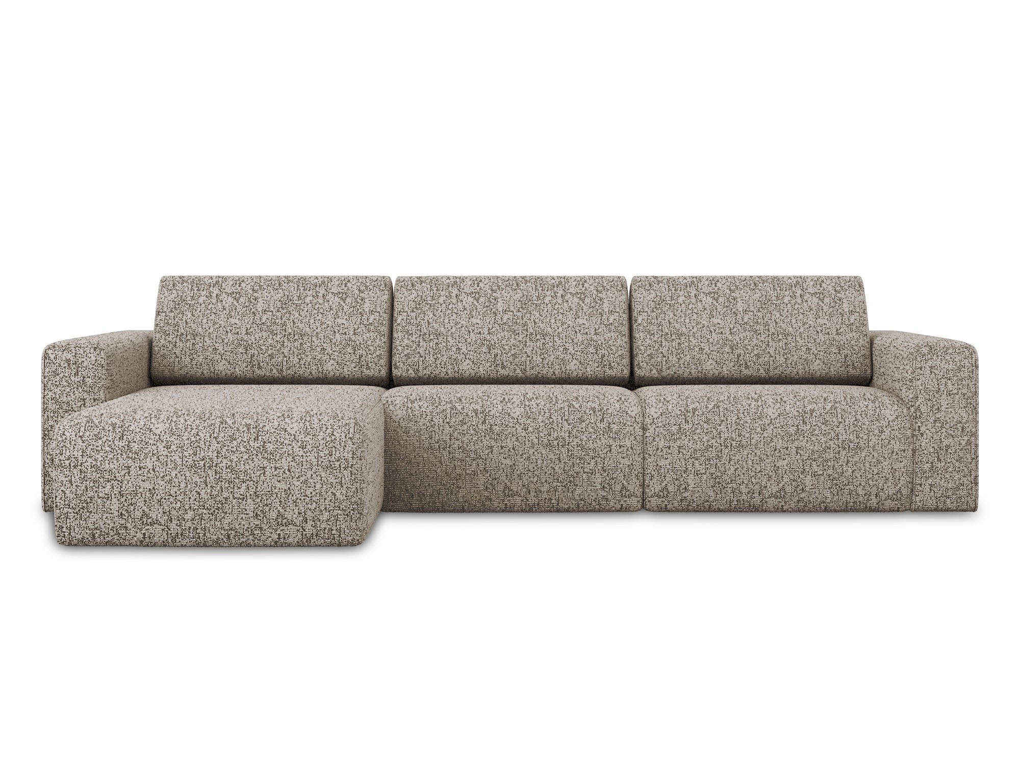ECKSOFA Links Strukturstoff Stoff Beige - Beige/Gelb, Kunststoff/Textil (167/314cm) - Makamii