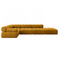 ECKSOFA modulares Sofa Felto-L2 - 380x190x70 cm Senfgelb Cord - Currygelb, Holzwerkstoff/Textil (380/190cm) - ALTDECOR