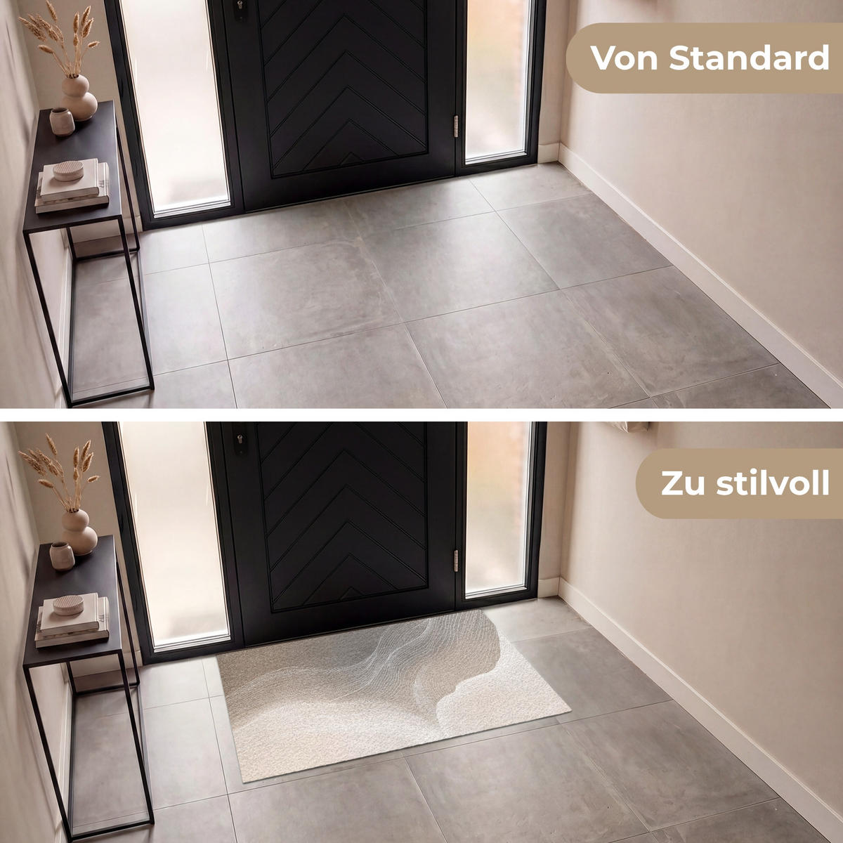 ROHOŽKA Vlnité linie - Vzdušné proudy - Harmonické 120x80 cm - béžová, textil/umělá hmota (120/0.4cm) - MuchoWow