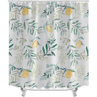 DUSCHVORHANG Polyester Zitronenbaum Blätter Muster - Multicolor, Textil (200/80cm) - MCBOSON