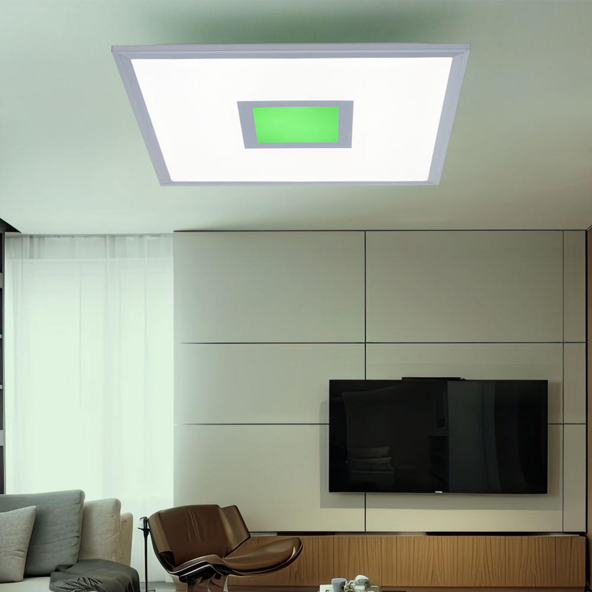 LED DECKENLEUCHTE Metall Silber - Silberfarben, Metall (45/45/6cm)