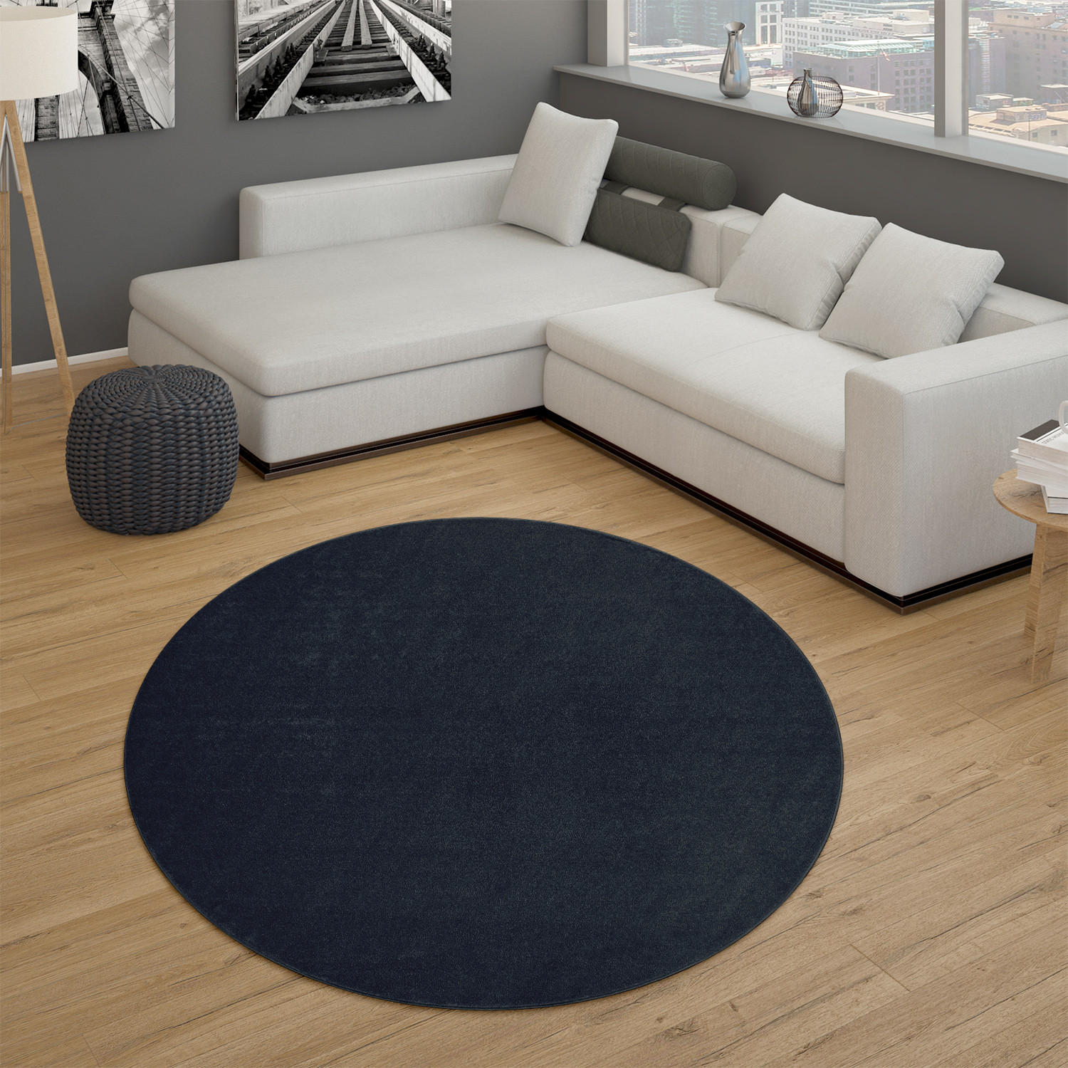 KURZFLORTEPPICH 200/200 cm Porto 890 - Dunkelblau, Textil (200/200cm) - Paco Home