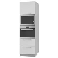 BACKOFEN-HOCHSCHRANK Kvantum D14/RU/2M/284 Weiß Matt / Grau Matt 60 / 59 / 207cm - Weiß/Grau, Holz/Holzwerkstoff (60/207/59cm) - Feldmann-Wohnen