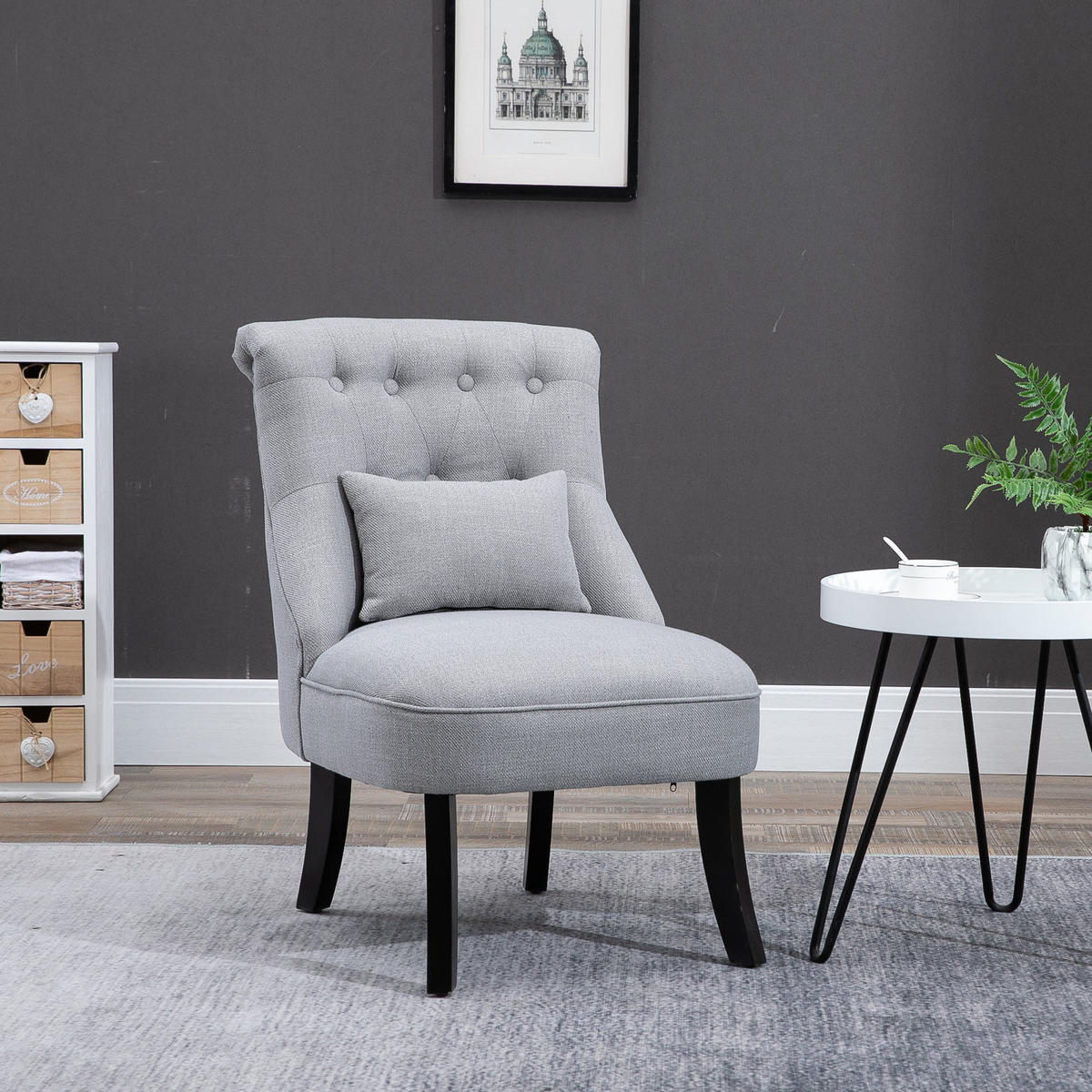 RELAXSESSEL, Sessel, Erhöhte Füße, Grau - Grau, Textil (69/77/52.5cm) - HOMCOM