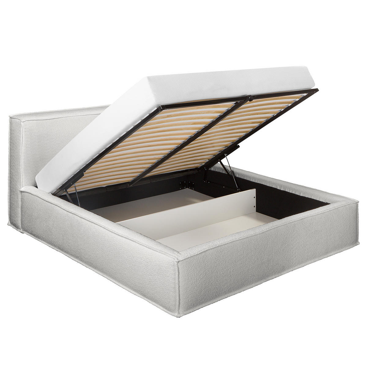 POLSTERBETT - Hellgrau, Textil (140/200cm) - home24