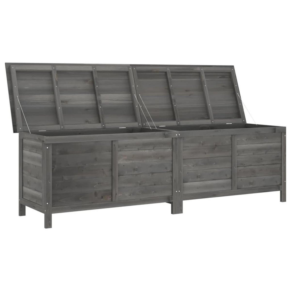 GARTENTRUHE Anthrazit 198,5x50x56,5 cm Massivholz Tanne - Anthrazit, Holzwerkstoff (198.5/56.5/50cm) - furnicato