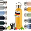 TRINKFLASCHE Leni 500 ml, inkl. Teesieb und Sportdeckel - Gelb, Metall (0.5L) - Blumtal