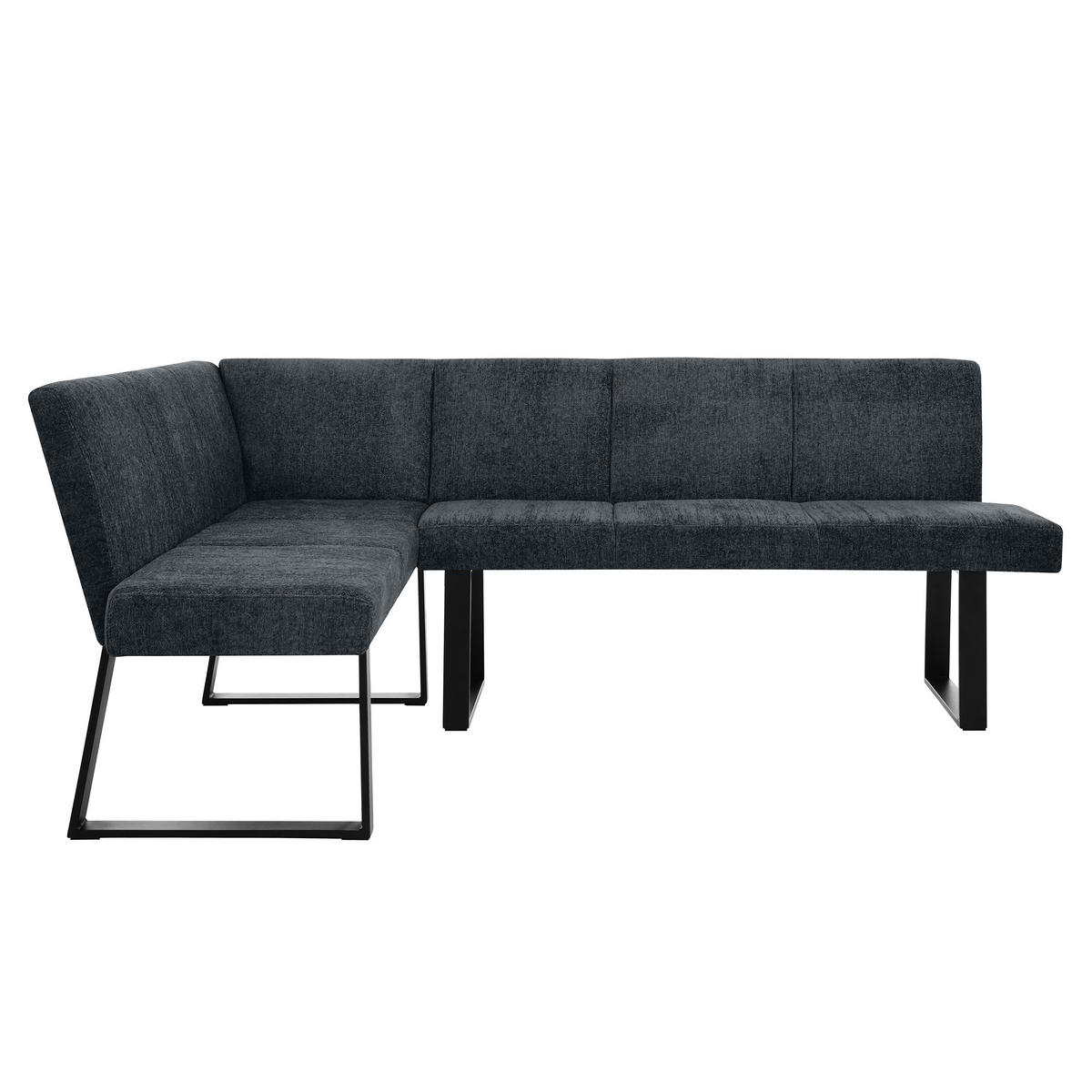 ECKBANK Velto 203x162 cm, mit Metallbeinen, Raven-Stoff, Anthrazit - Anthrazit/Schwarz, Metall (203/162cm) - Beautysofa