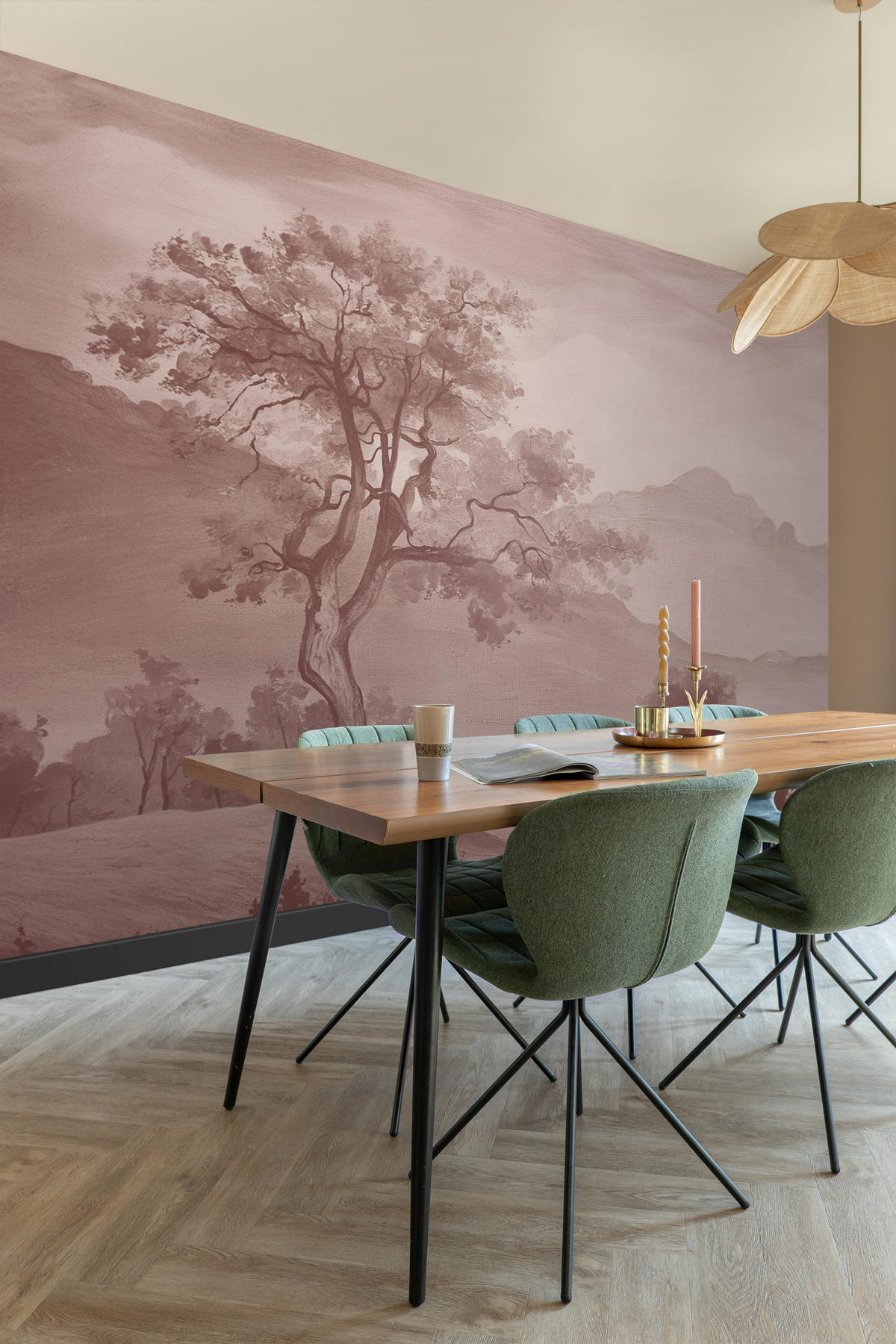 FOTOTAPETE italienische Landschaft 4 x 2.79 m - Pink, Papier (400/279cm) - ESTAhome